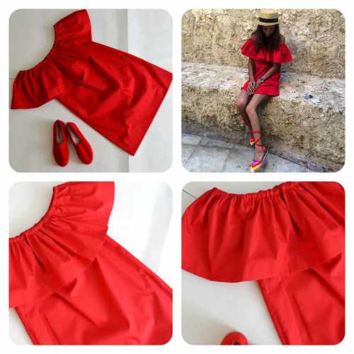 Как сшить топ с воланом через плечо