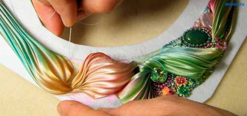 Браслет “Шиповник Техника шибори с окрашиванием