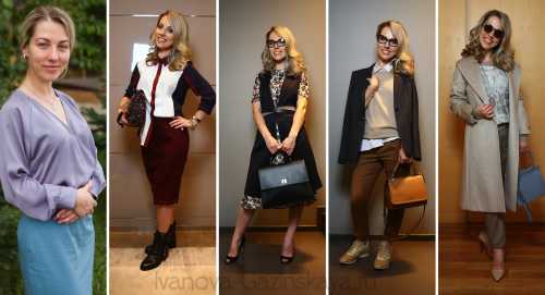 Все так же актуальны прямые брюки и юбки миди, платья из плотной ткани, сорочки по типу мужских