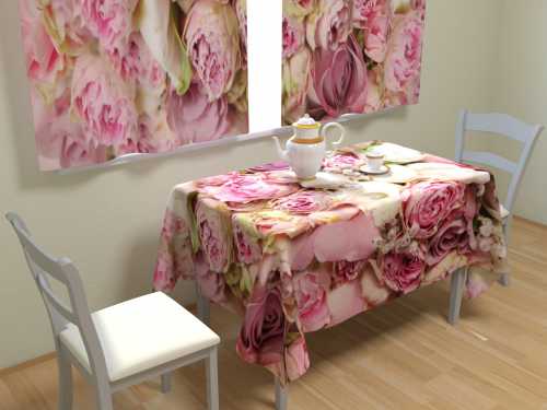 Скатерть с розовыми цветами своими руками
